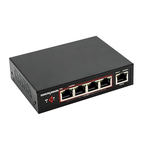 Gigabit Power-over-Ethernet Extender - 60W 4 RJ-45 10/100/1000 Mbps IEEE802.3af/at/bt