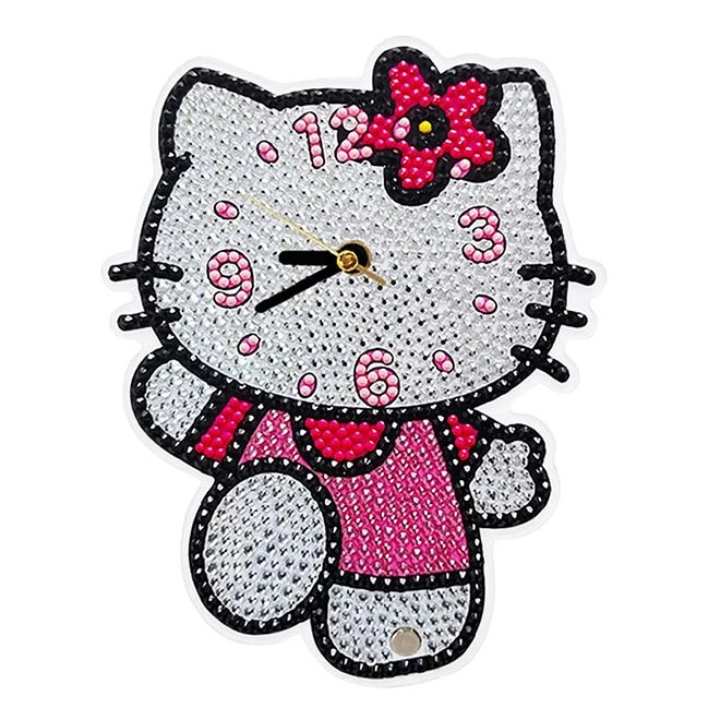 STRBOXONG DIY Diamond Painting Clock Kit - Kitty