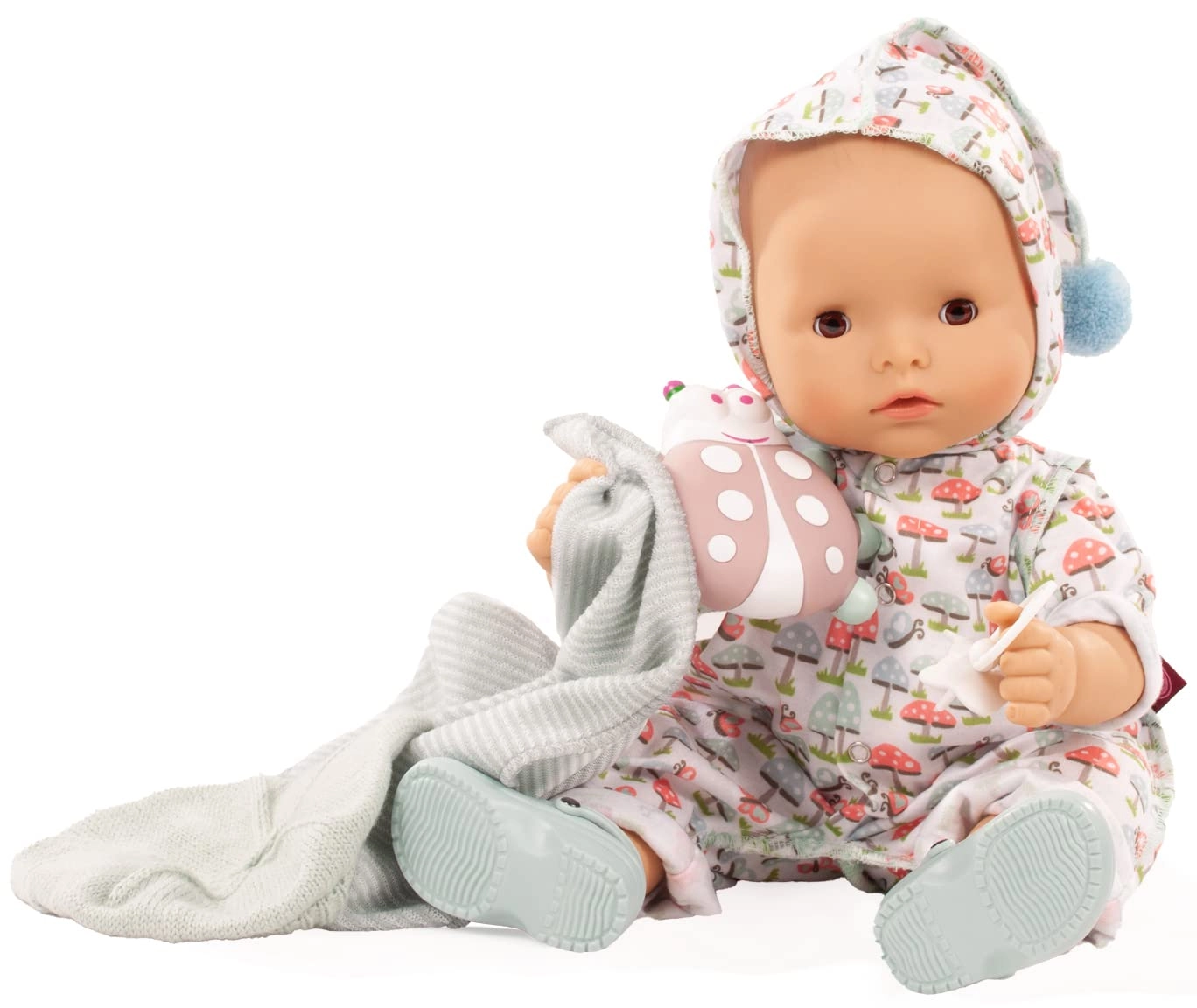 Götz Maxy Aquini - 42 cm Vinyl Girl Brown Sleeping Eyes Lucky Mushroom 8-Piece Set Ages 3+