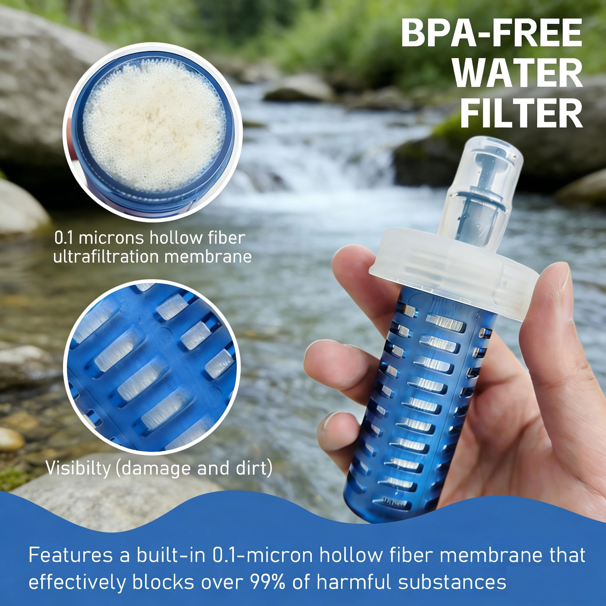 Collapsible Water Bottle Filter 500 ml