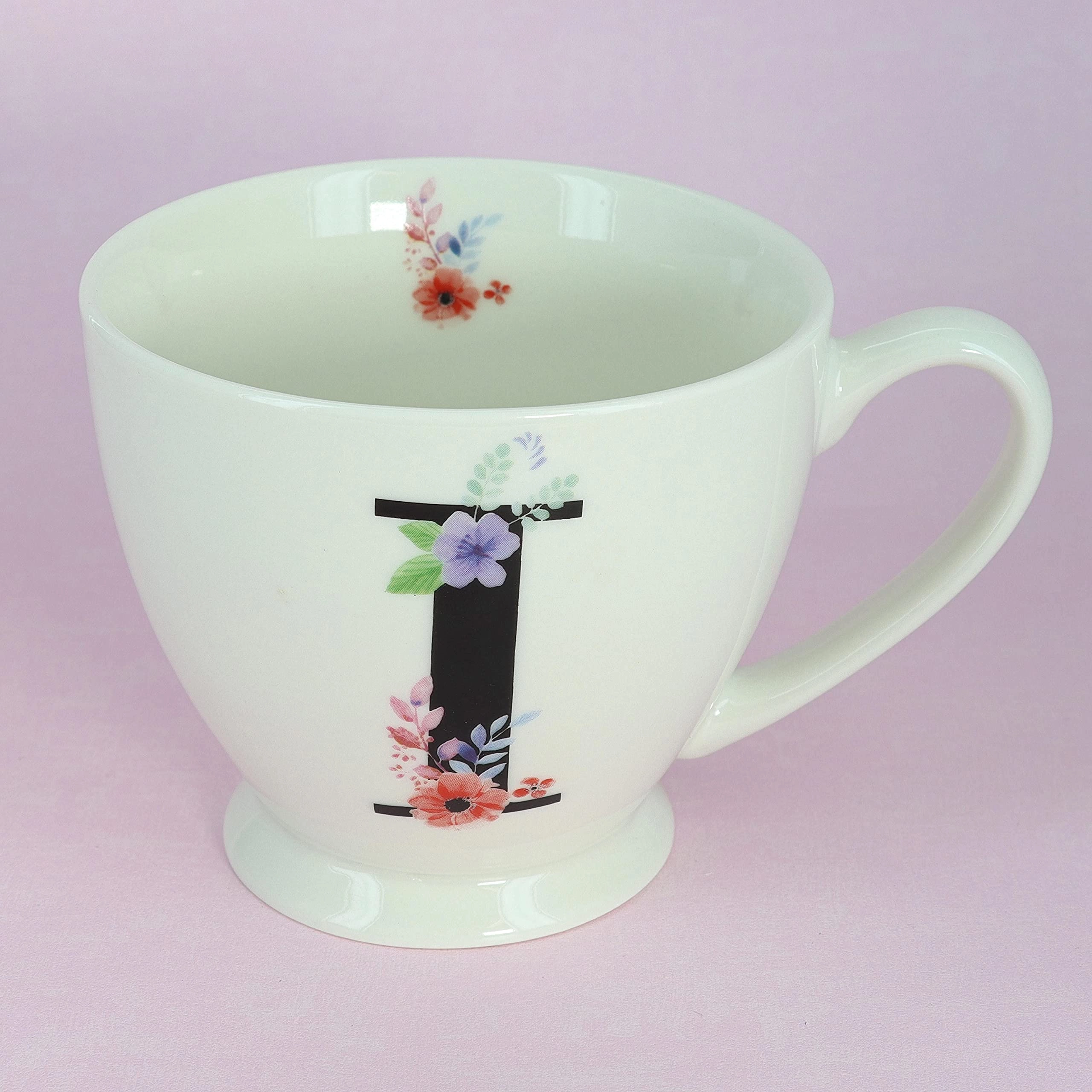 Blossom Monogram Ceramic Mug - 1 pcs - 450 ml