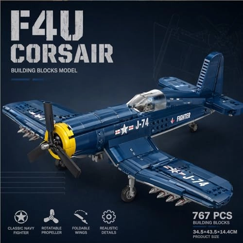 F4U Fighter Aircraft Model Kit (JJ9216) - 767 Pcs Blue
