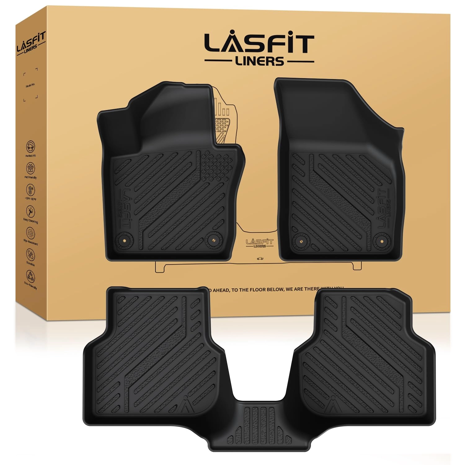 LASFIT Floor Mats for Volkswagen Jetta - 2011-2018 1st & 2nd Row