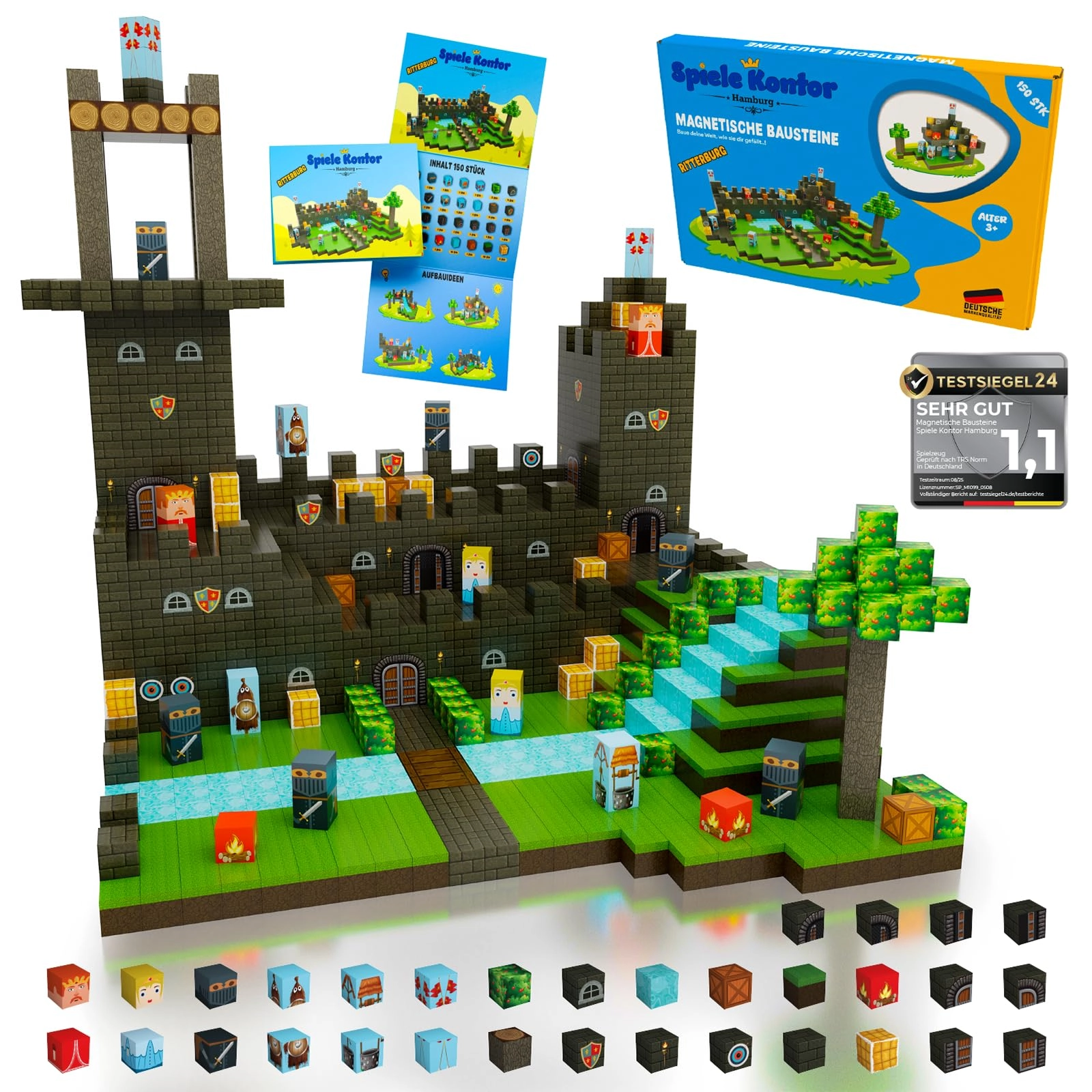 Spiele Kontor Hamburg Magnetic Building Blocks Knight's Castle - 150 pcs