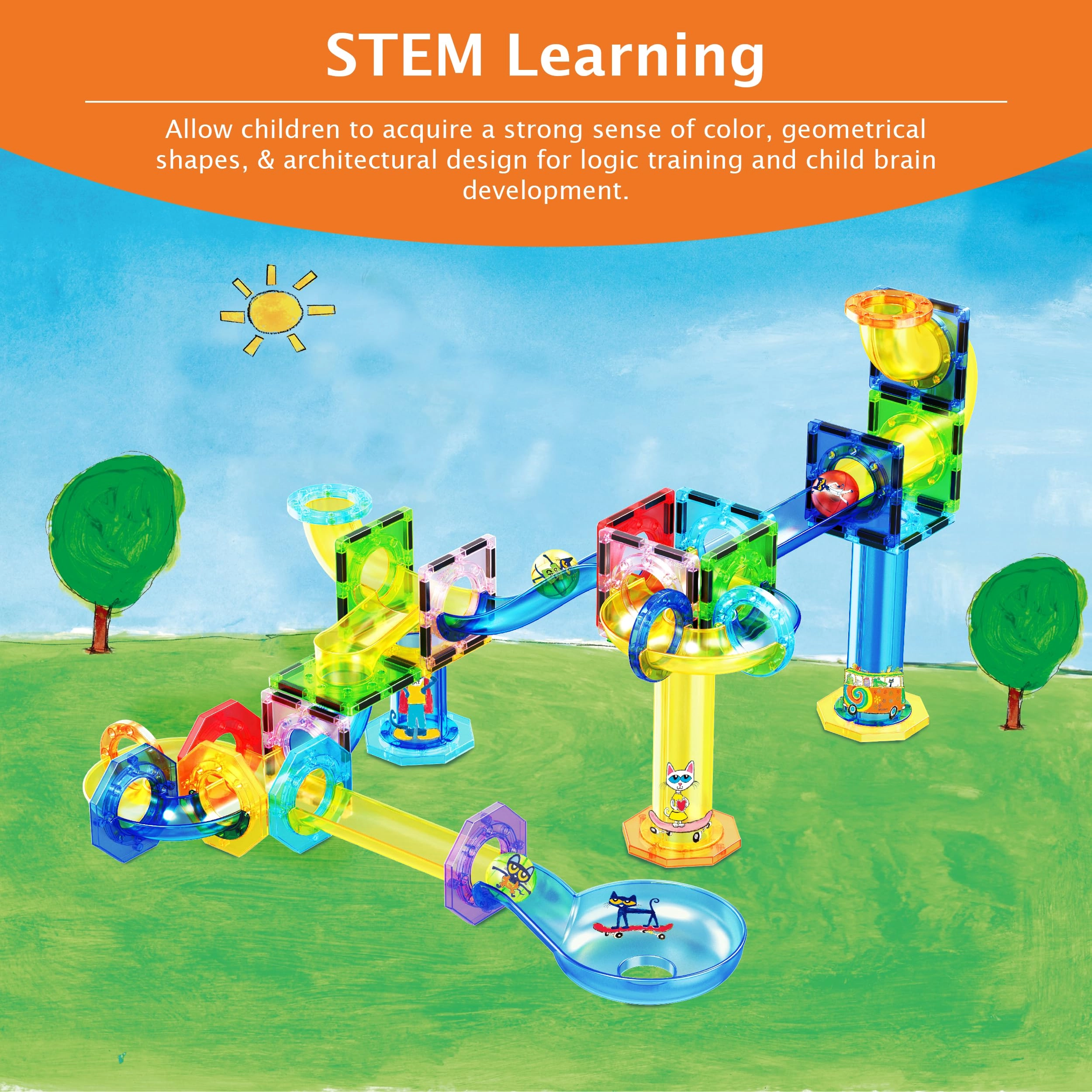 Pete the Cat Marble Maze - Architecture 62pcs