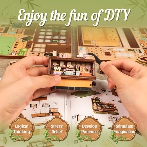 Book Nook Dollhouse Kit - Kanmi-dokoro Kurihara