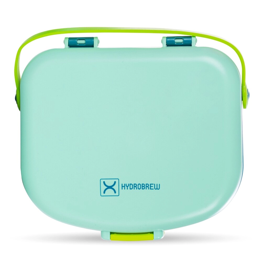 4 Compartment Bento Lunch Box + Steel Water Tumbler Bottle + Spoon & Fork Set - 1.3L