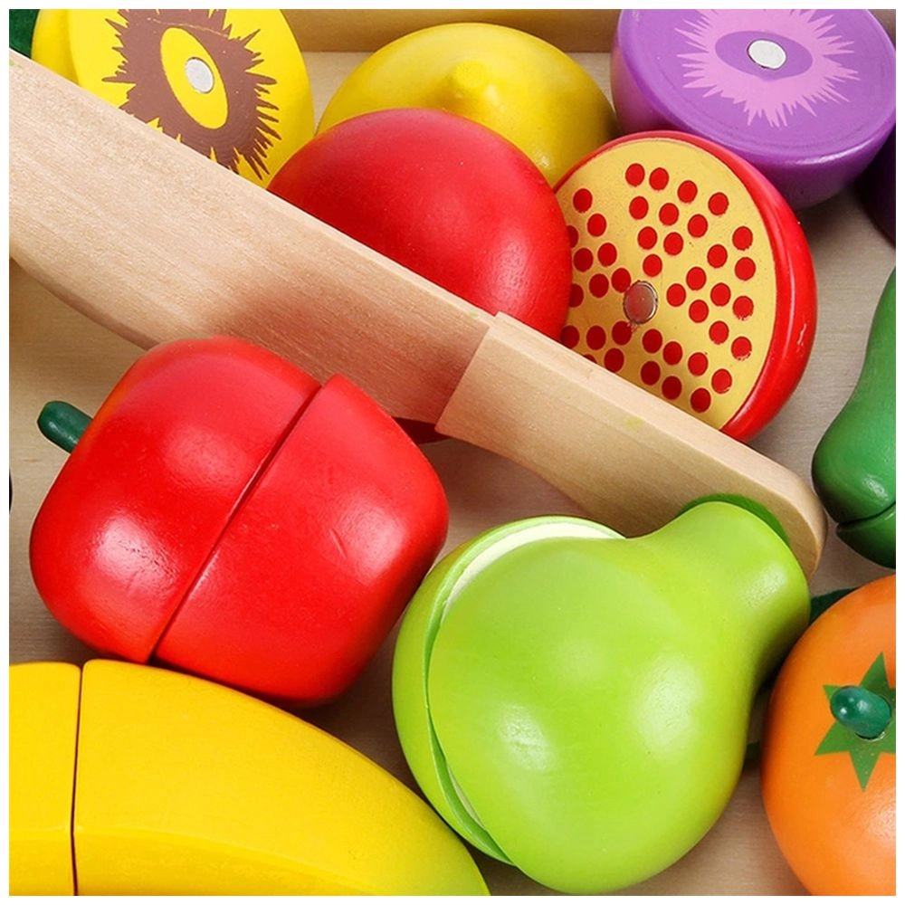 Kid's Fruits & Vegetables In Basket Toy Set - 3+ 28 pieces