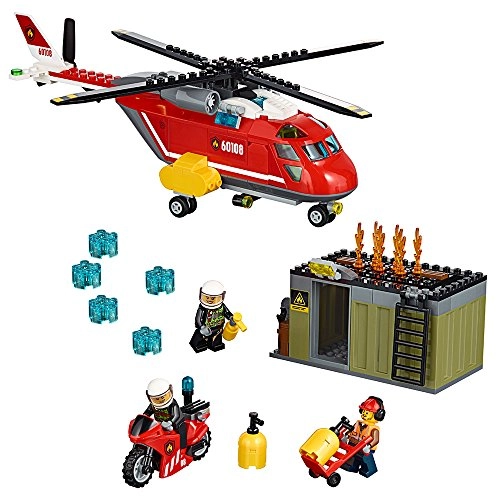 City Fire Response Unit (60108) - 3 Minifigures Helicopter Motorcycle