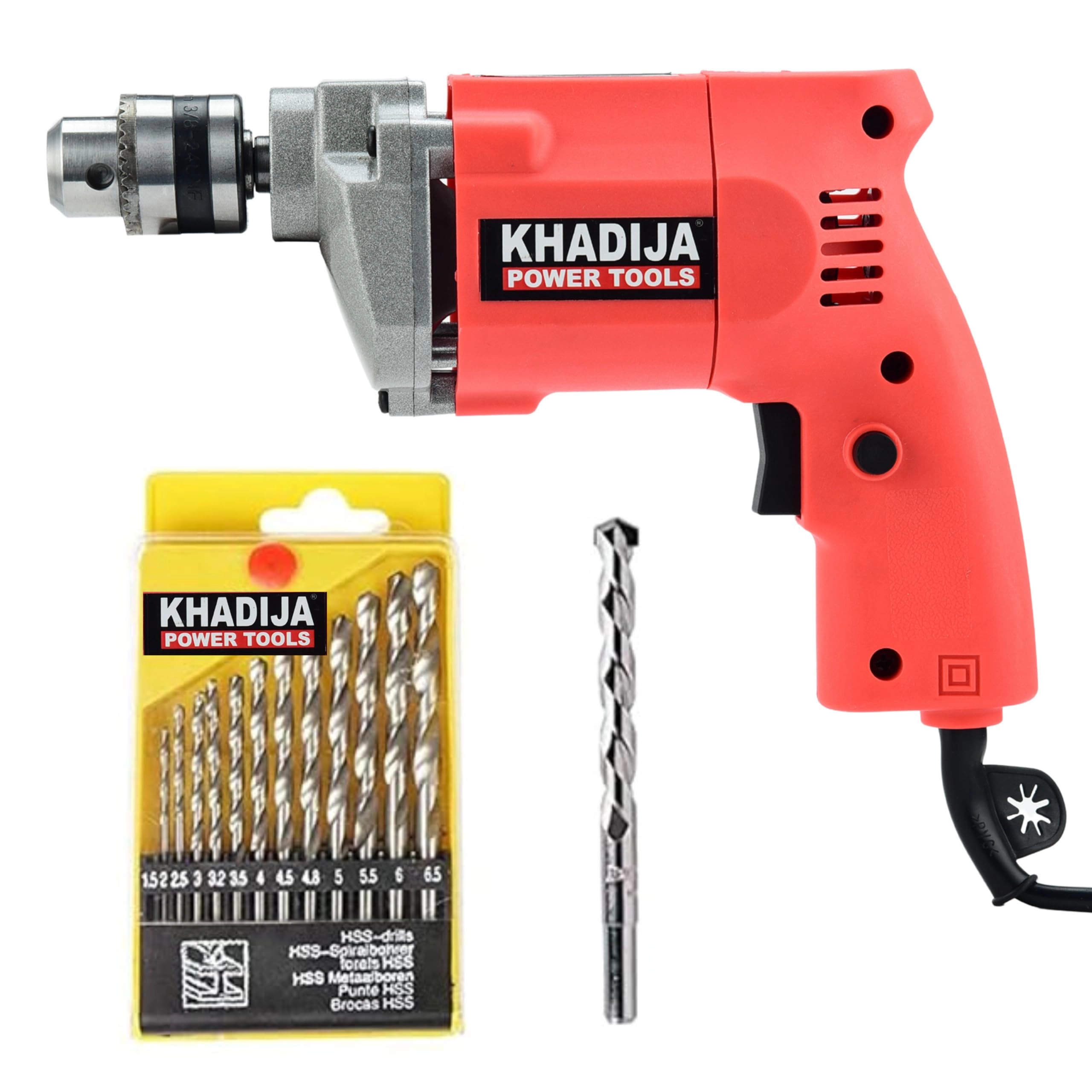 KHADIJA Drill Machine - 10mm 13Pcs HSS Drill Bits Combo