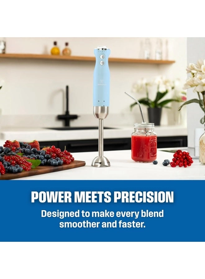 Retro Hand Blender - Stainless Steel, Turbo Mode, Soft Grip