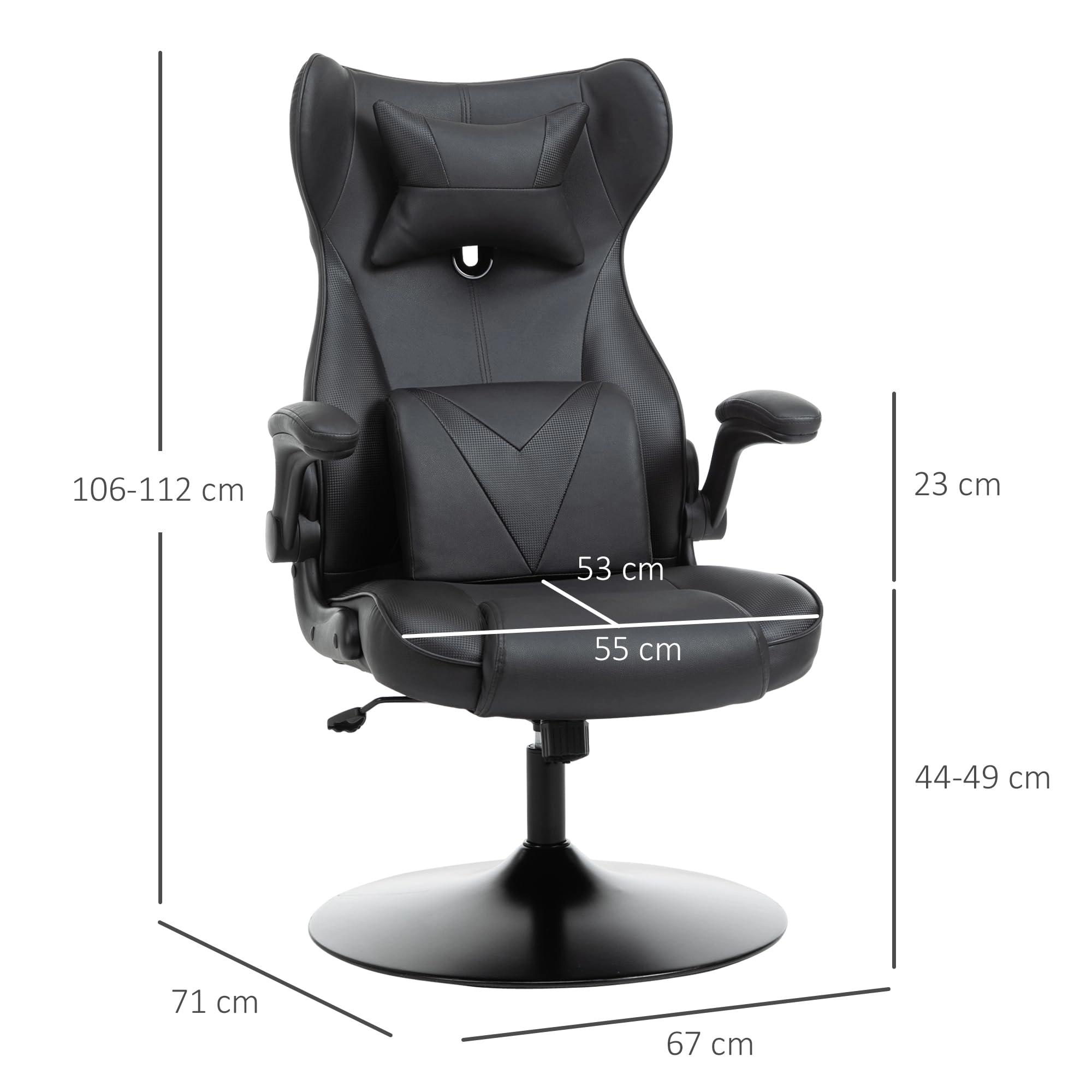 Gaming Chair - Racing Style Lumbar Support Black