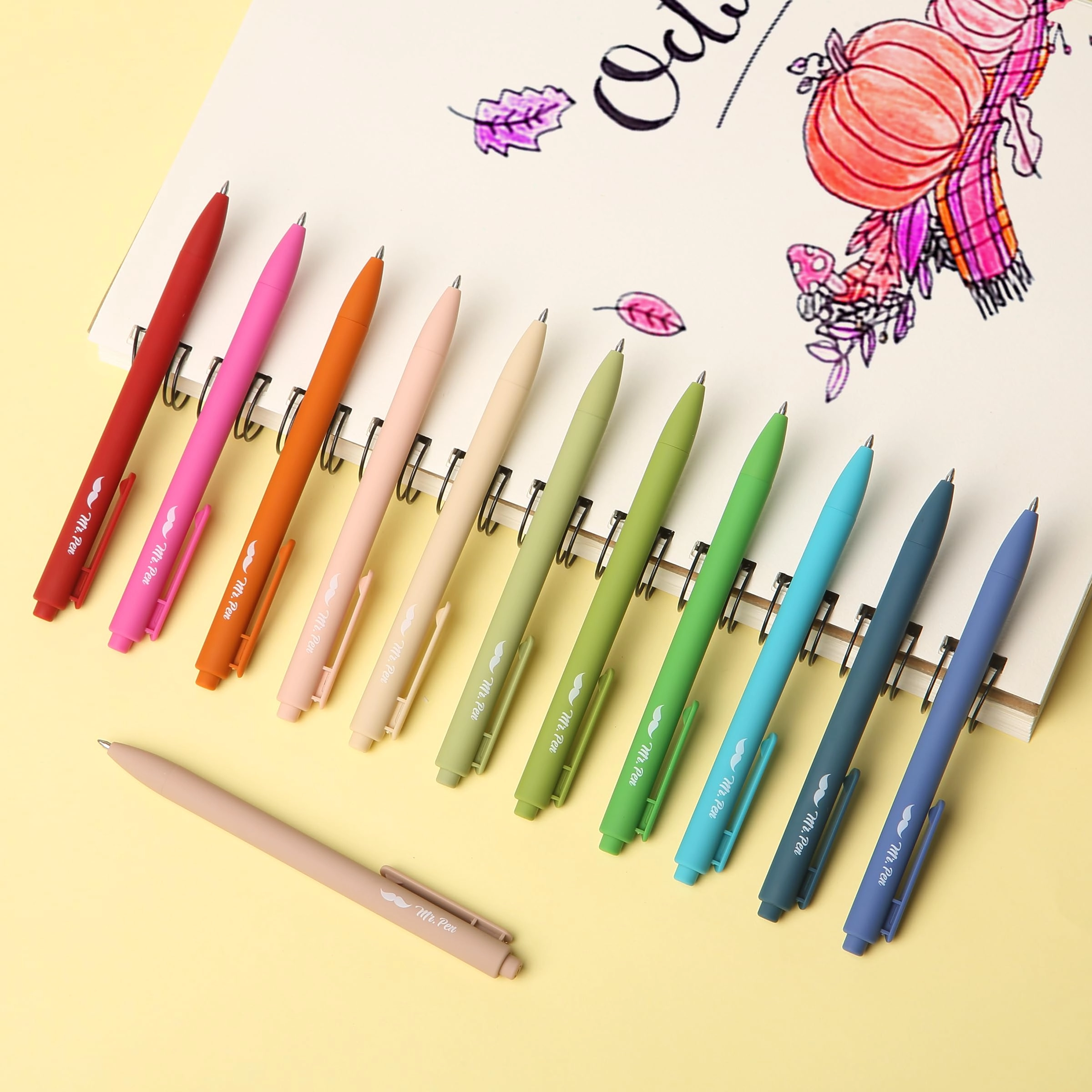 Retractable Gel Pens - 12 Pack 0.7mm