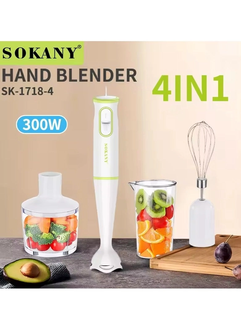 4-in-1 Portable Electric Juicer & Hand Stick Blender - Handheld Smoothie Maker Compact