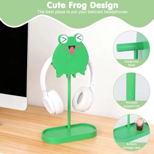 Headphone Stand for Over-Ear Headphones - Storage Tray Cable Holder