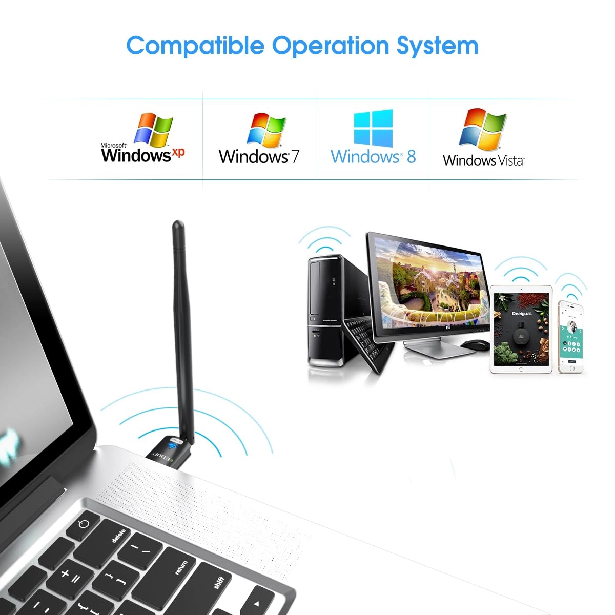 USB WiFi Adapter - 150Mbps 2.4GHz 6dBi Antenna