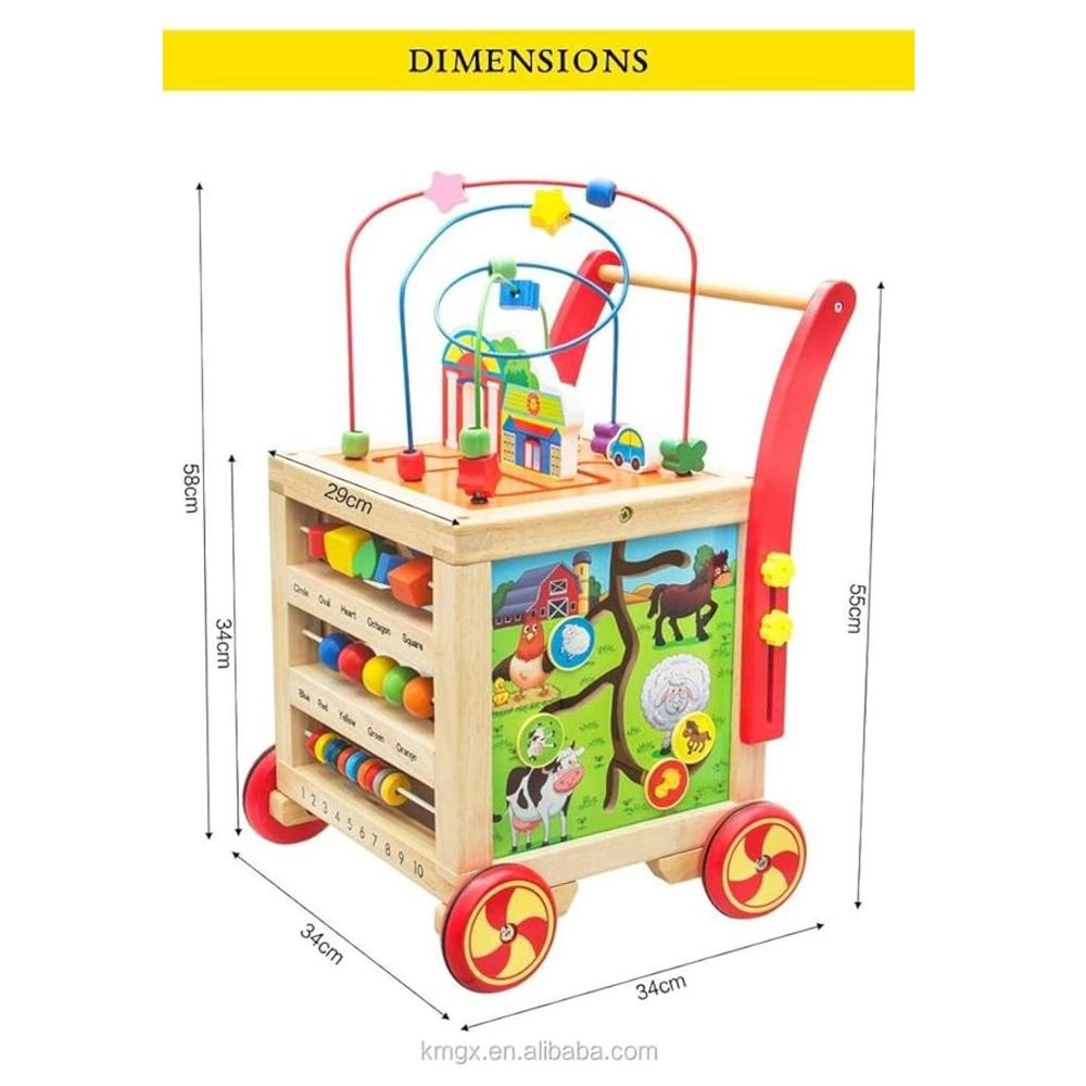 Enzo Wooden Baby Walker - 5-in-1 Activity Center