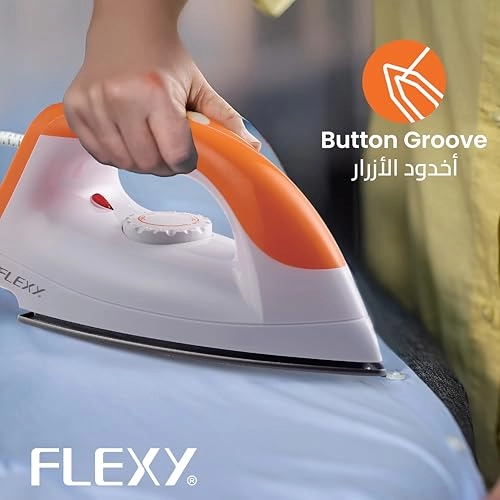 Dry Iron - 1000W Non-Stick Teflon Soleplate Overheat Protection