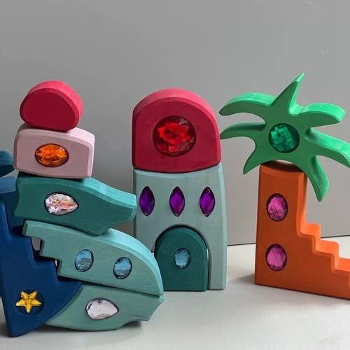 Moon Beach Gemstone Blocks - 3 years and up 52 pieces