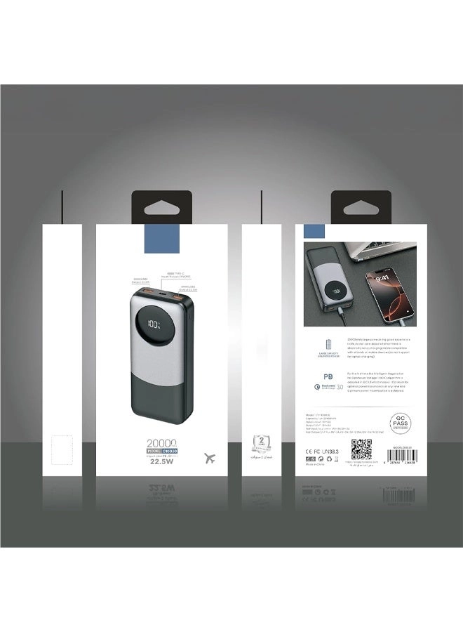 PW20K - 20000mAh 22.5W Wireless Dual USB-A USB-C
