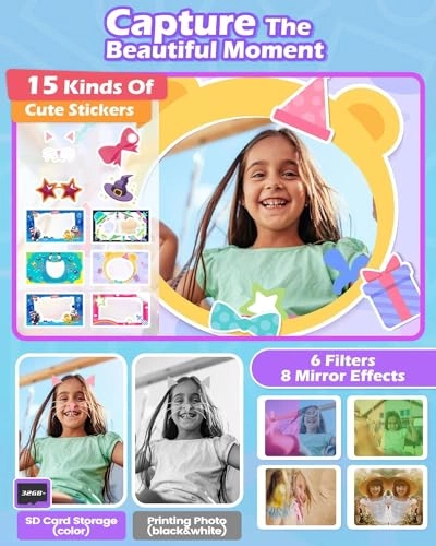 Kids Camera Instant Print - 1080P Portable Toy