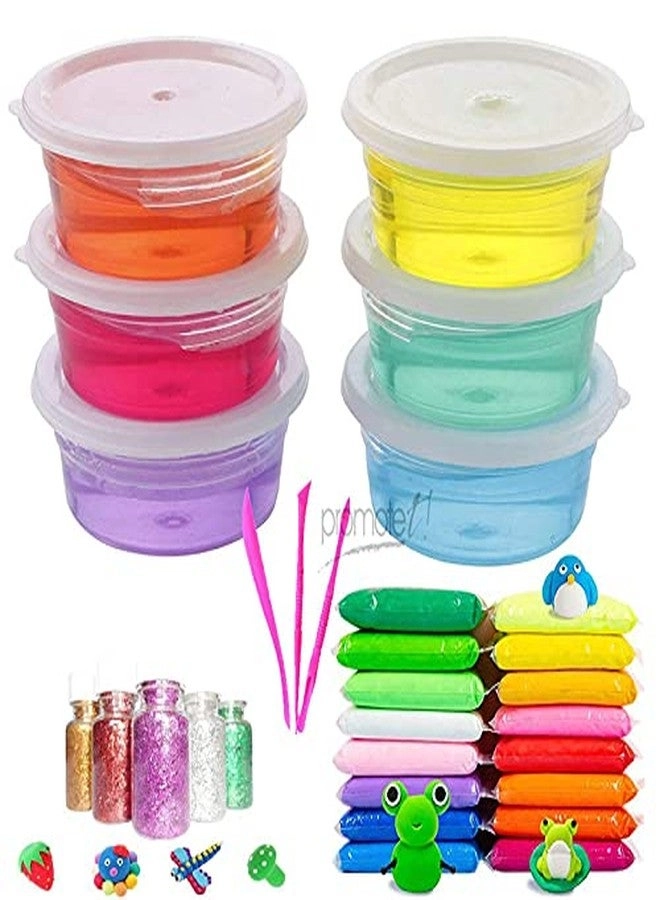 Promote Trader DIY Jelly Kit + Crystal Slime - 6 + Air Dry Clay - 12