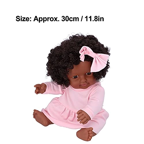 Reborn Baby Doll - 30cm Black curly hair Ages 12 months+