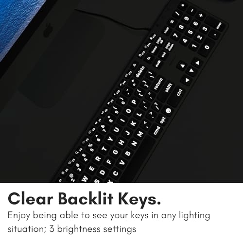 Dual Wired Large Print Keyboard - 107-key MacOS layout Wired