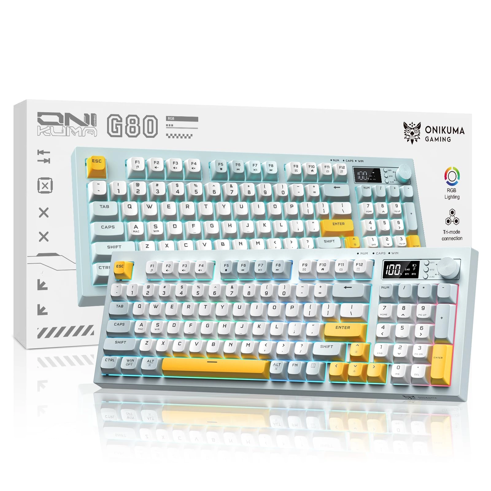 ONIKUMA GAMING G80 - QWERTY Wired/Wireless