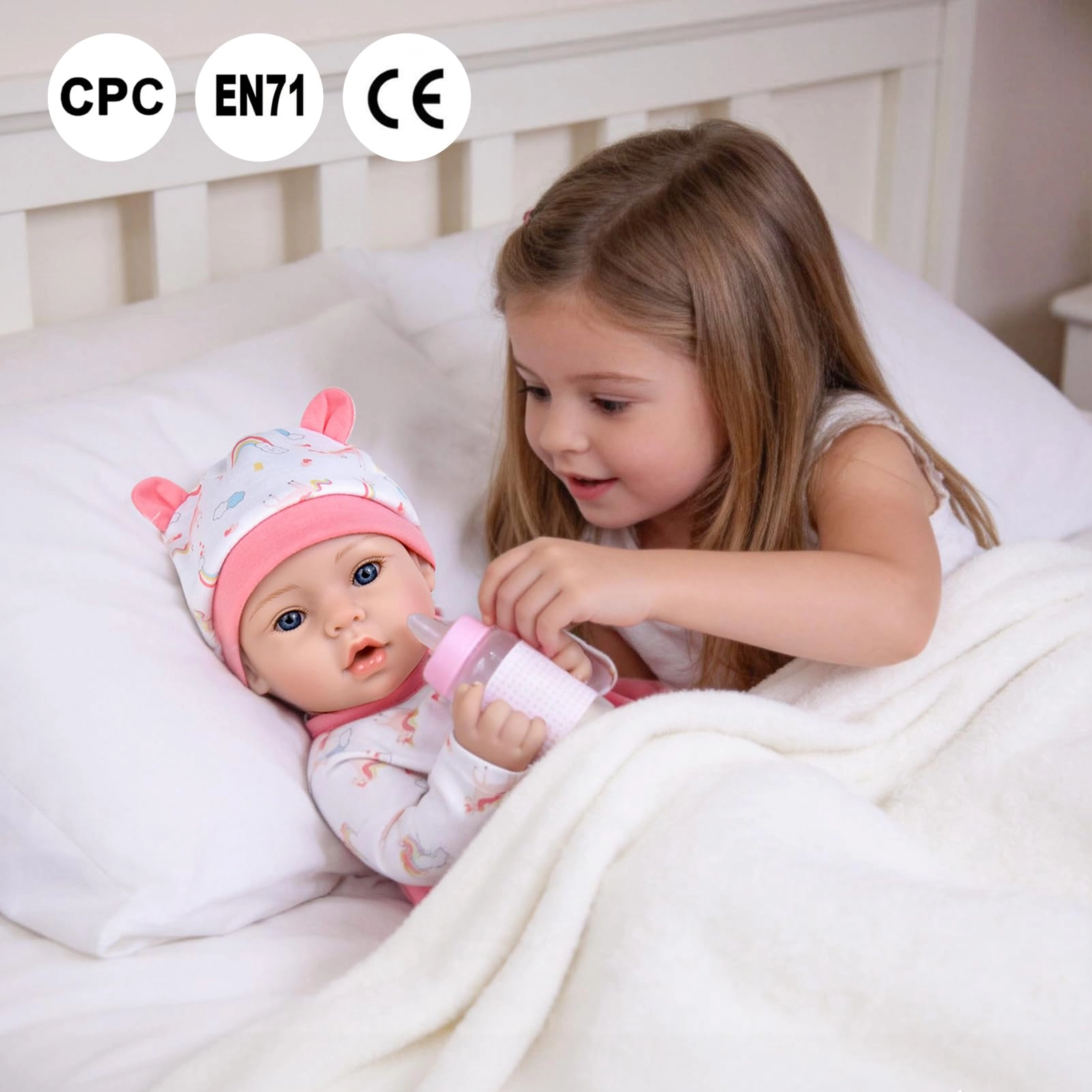 Reborn Baby Doll - 18 inch Newborn Girl Pink Outfit Ages 3+