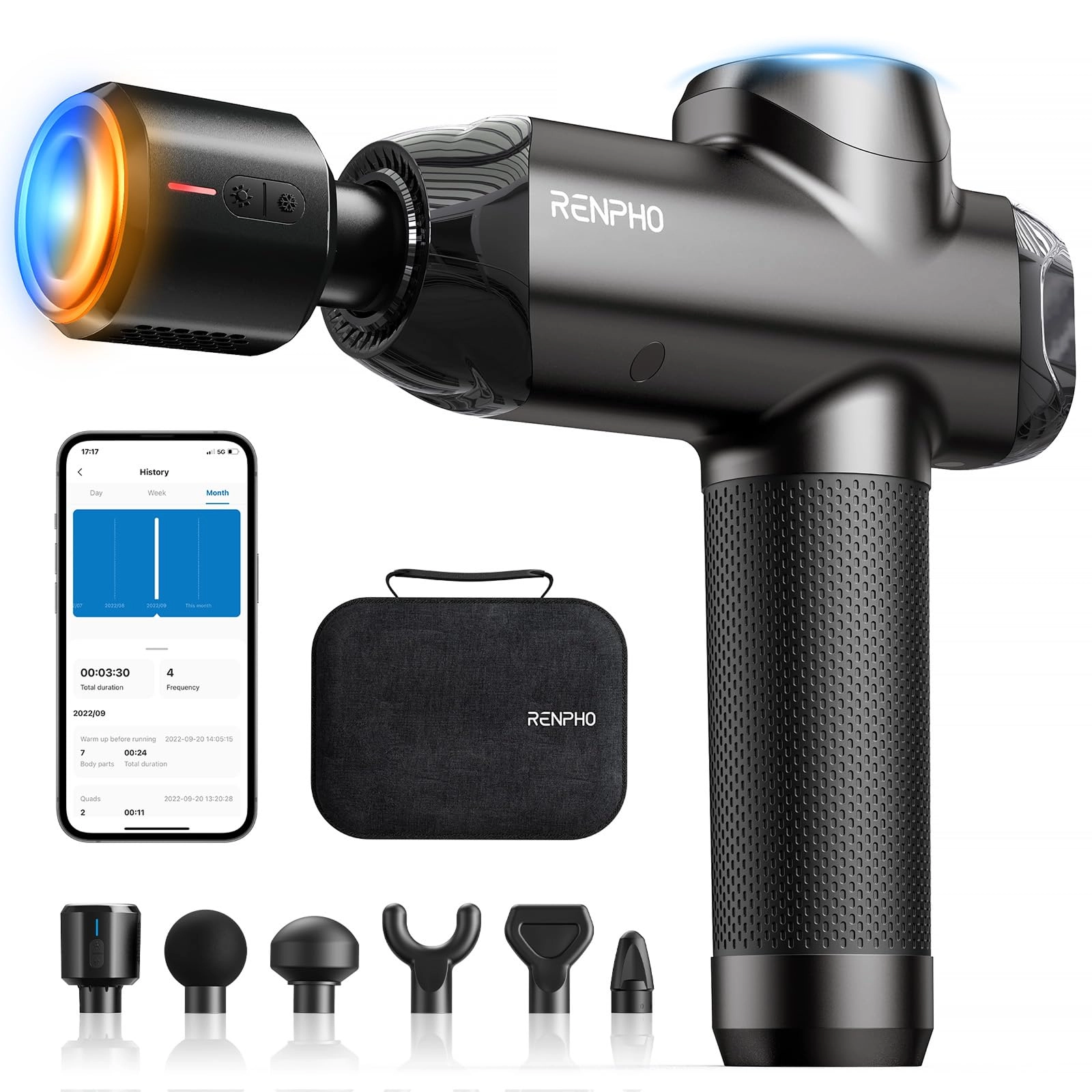 Power+ Thermacool Massage Gun - Heat and Cold