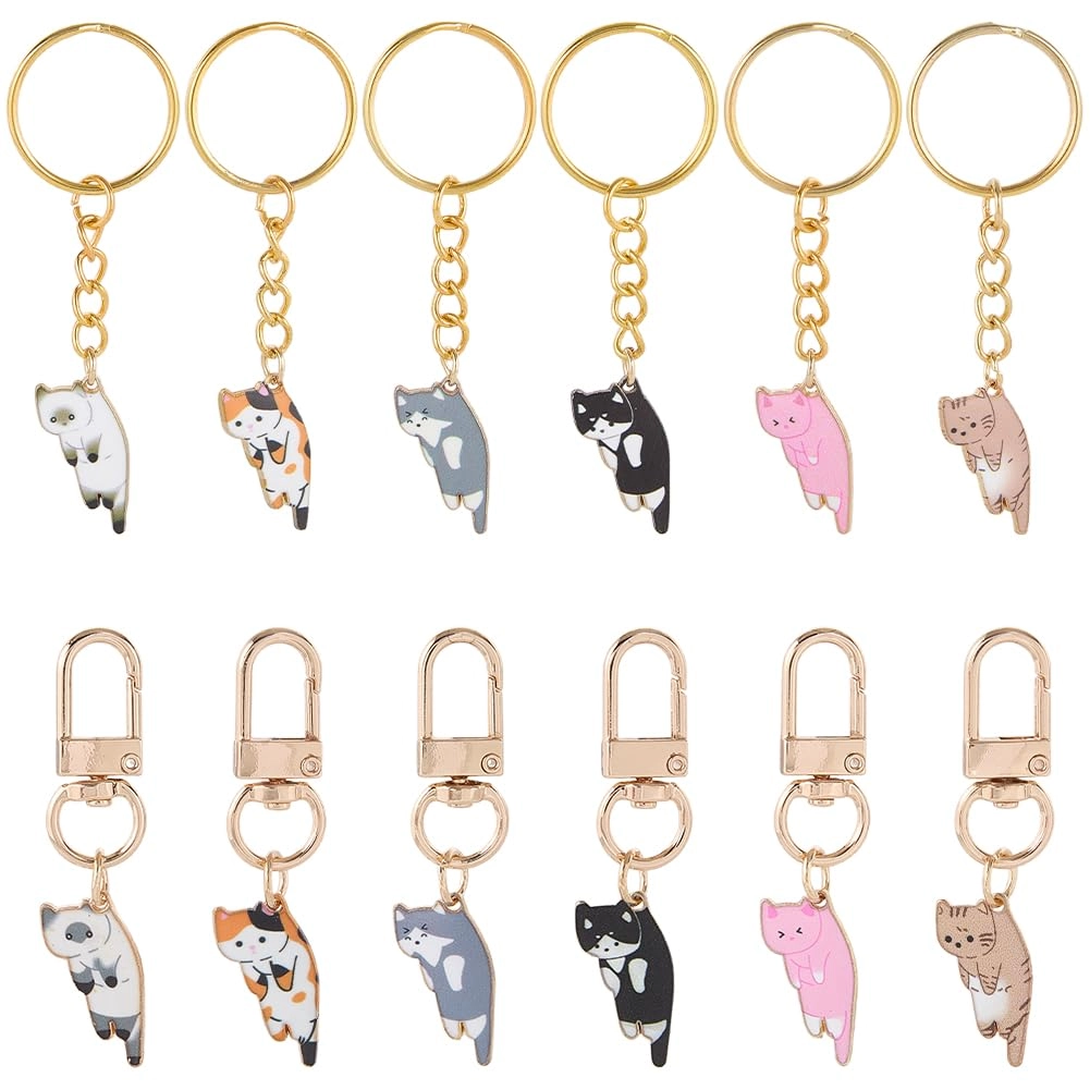 CRASPIRE Cartoon Cat Pendants Keychains - Bridal Modern Retro Vintage Wedding
