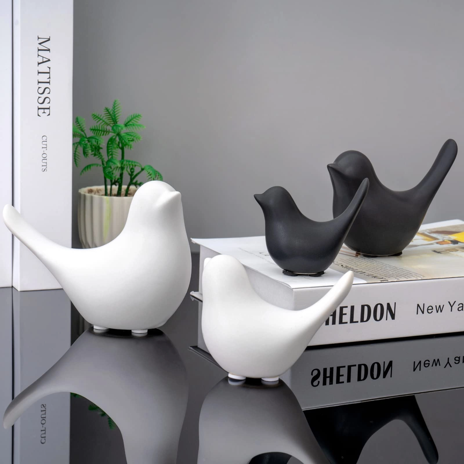 White Birds Statues - Ceramic