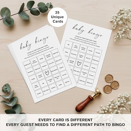 Baby Shower Bingo Cards - 16 years and up 25