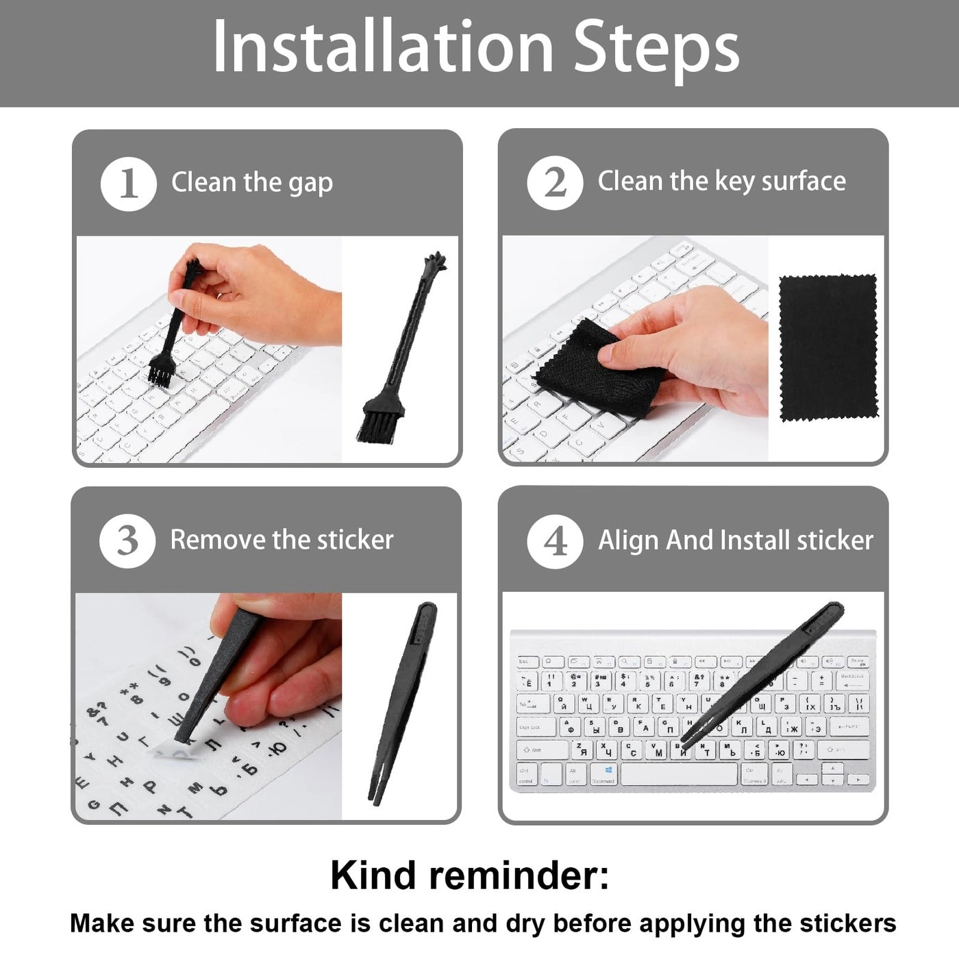 Keyboard Stickers - Russian-English