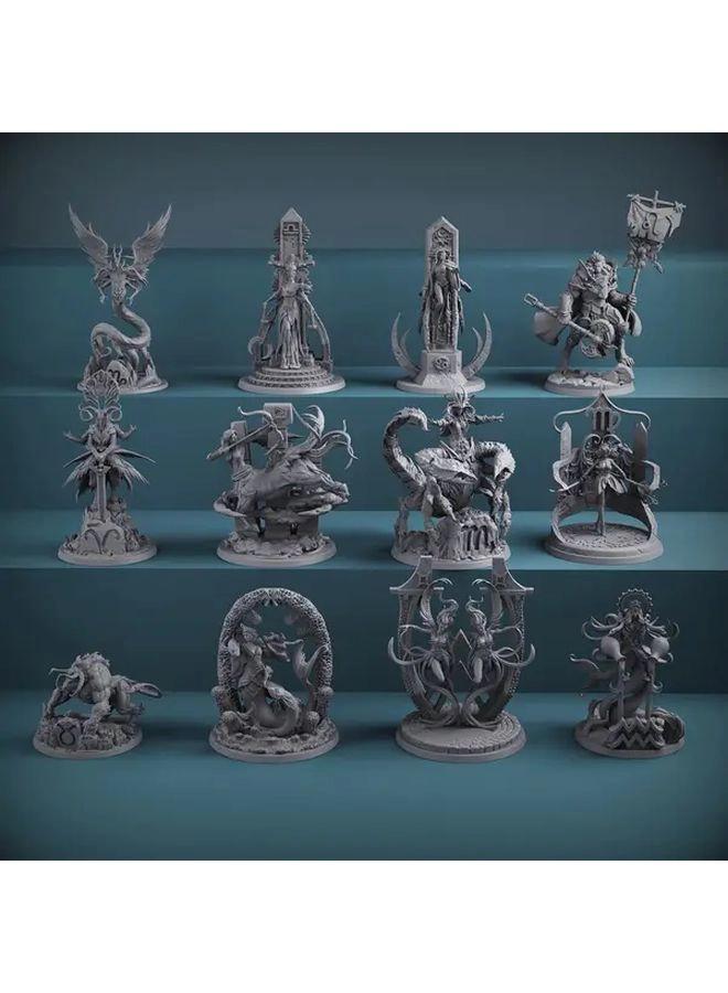 Generic Constellations 3D Printed Miniature Figure - 12-Piece Compatible with D&D & Pathfinder Set