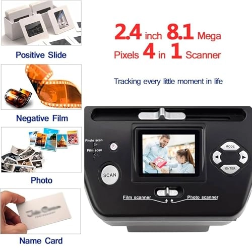 Film & Slide Scanner - 2.4" LCD 16MP 35mm