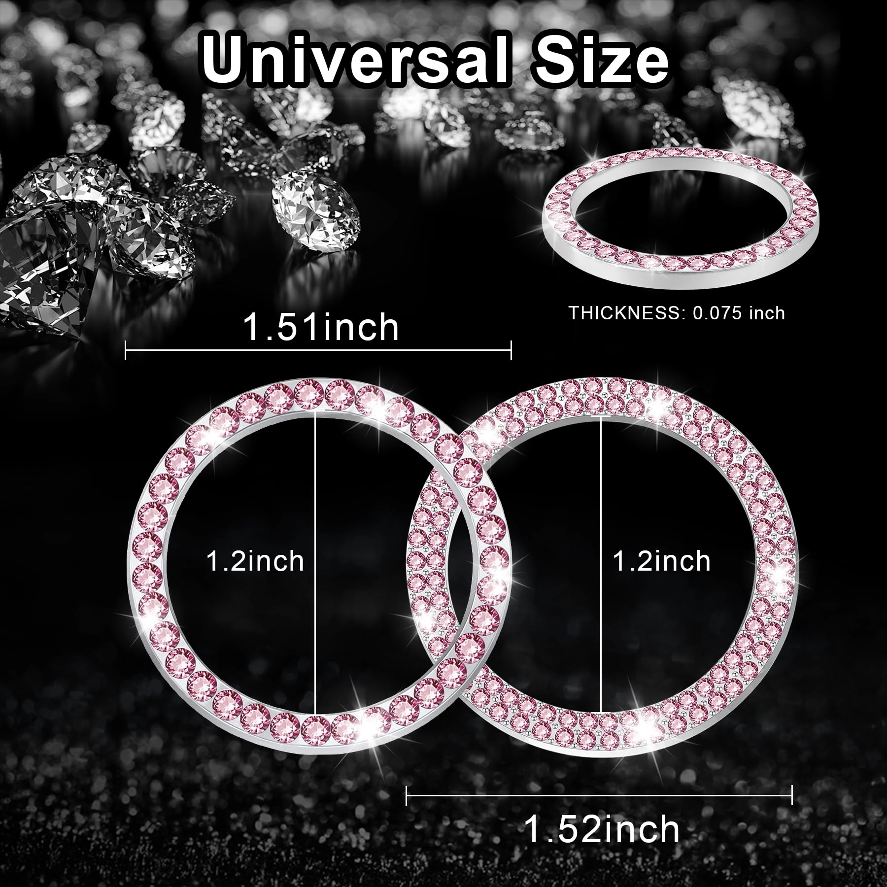 Crystal Combinatorial Rhinestone Car Engine Start Decoration Ring