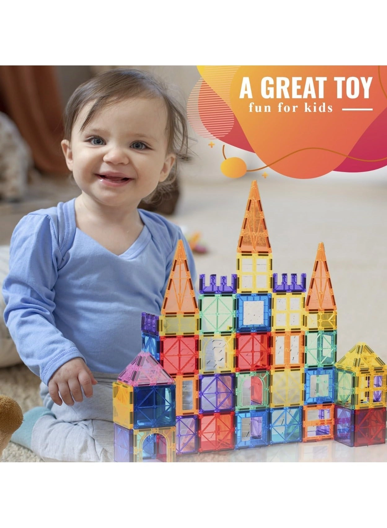 Magnetic tiles - 100 pcs