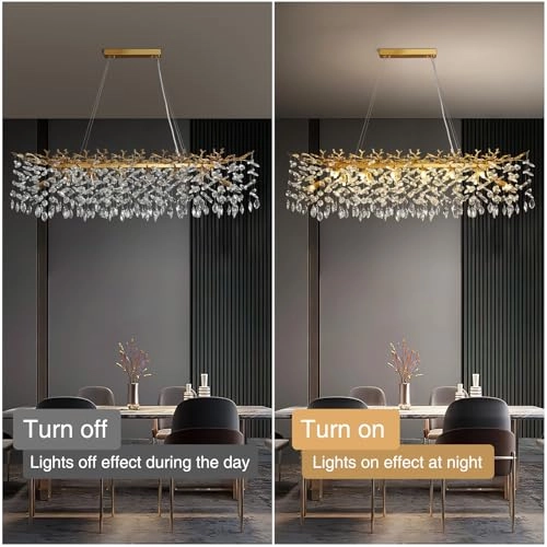 Modern Crystal Chandelier - 3000 Kelvin Dimmable