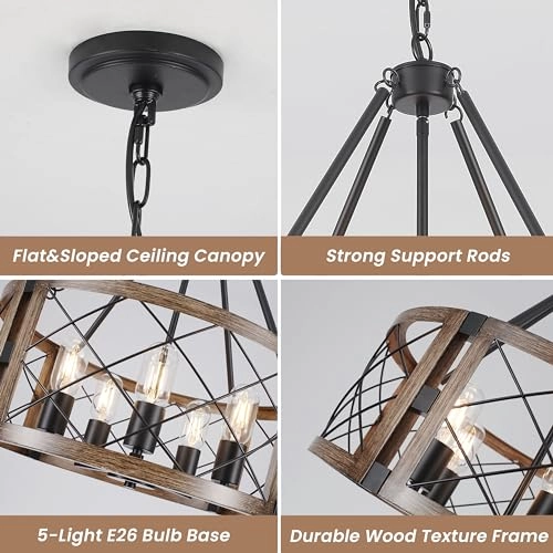 Farmhouse Chandelier - 79.6 inches