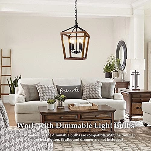 Farmhouse 4-Light Chandelier - Dimmable