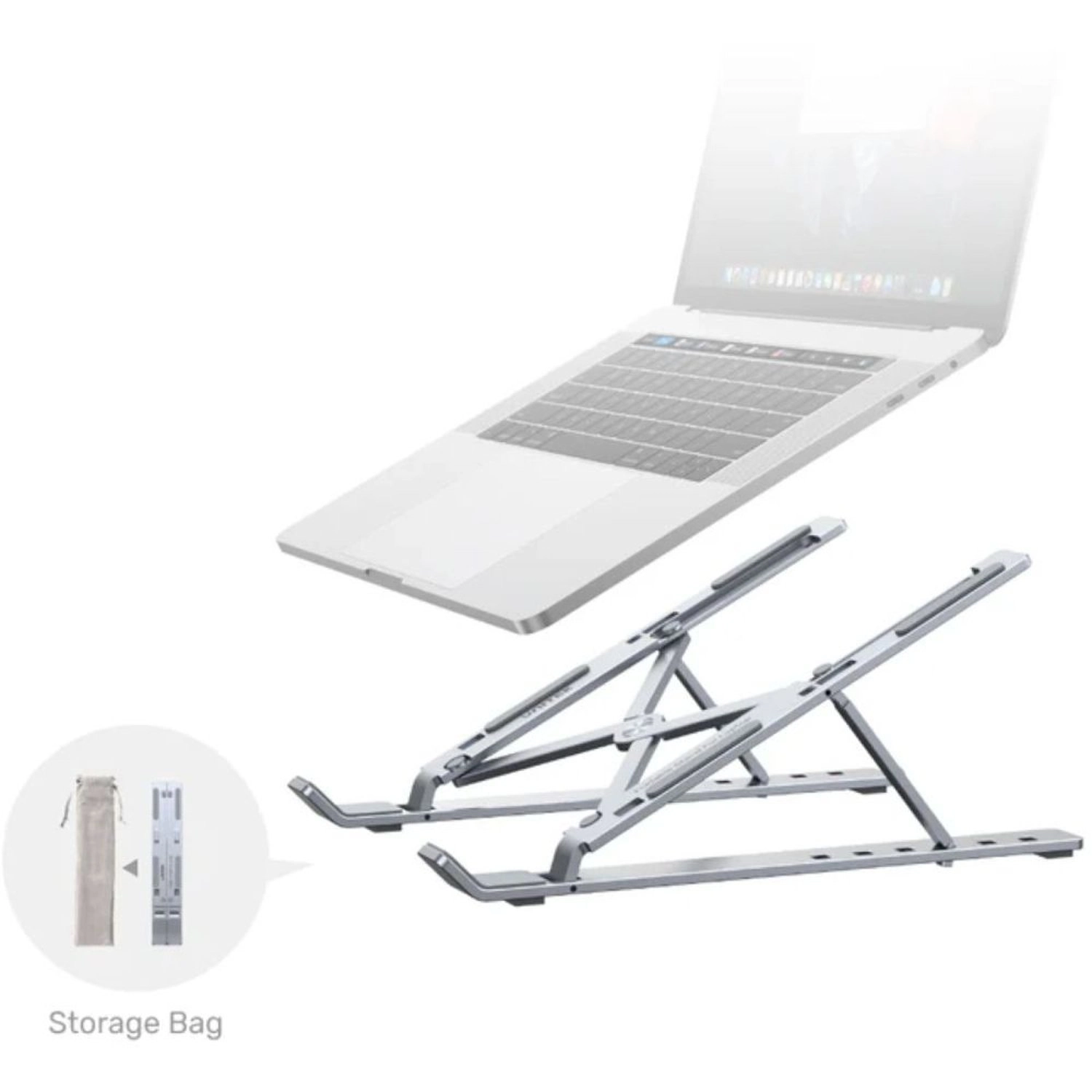 Foldable Laptop Stand - Silver 6 adjustable levels