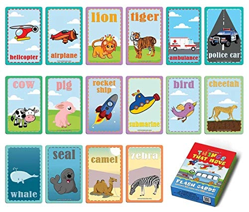 Things That Move Flash Cards - Kid 54 pieces