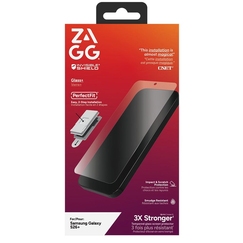 ZAGG Clear Aluminosilicate Glass Screen Protector for Samsung Galaxy S26 Plus