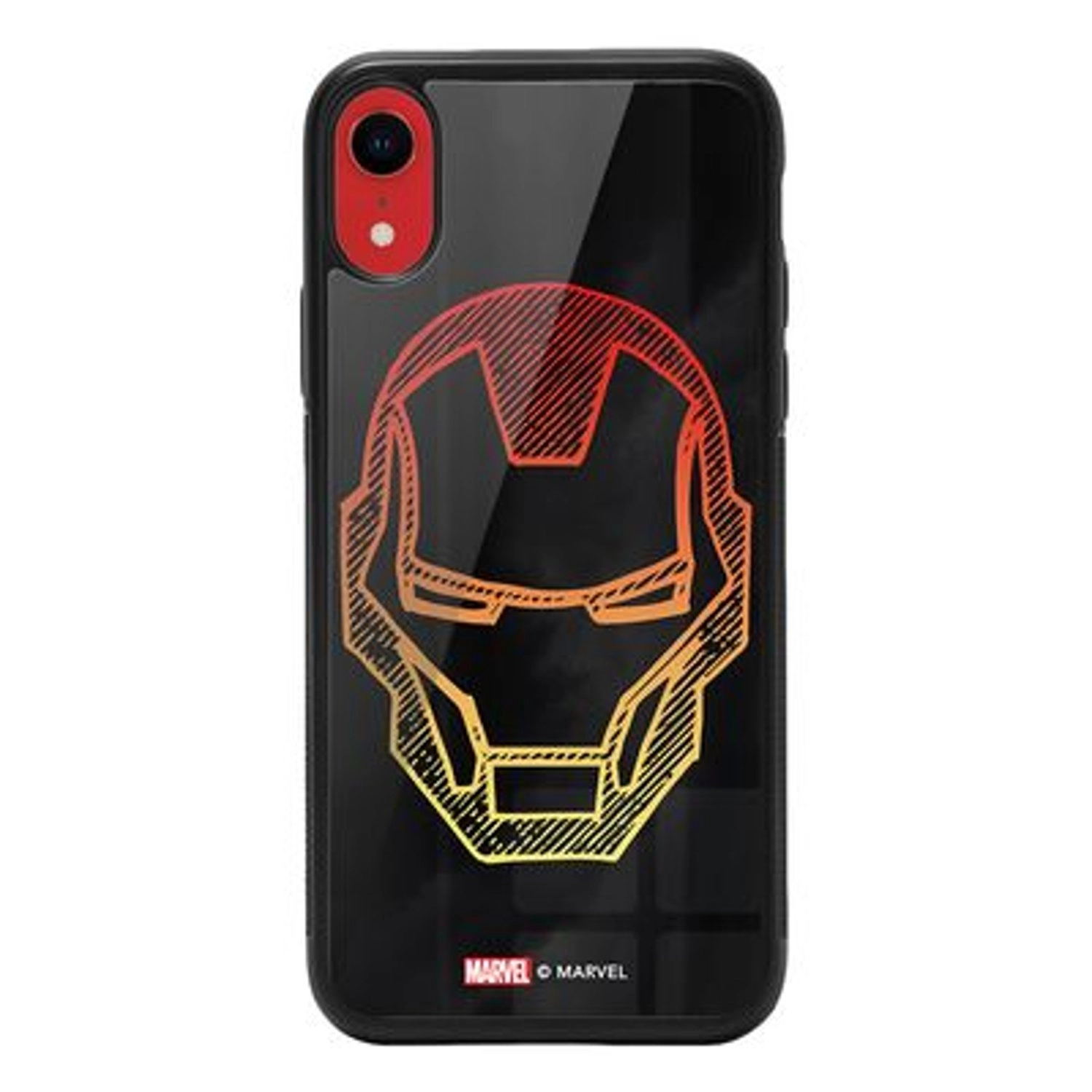 Wackylicious Ironman Face iPhone XR Cover - TPU Bumper Case + Tempered Glass Back Back Case