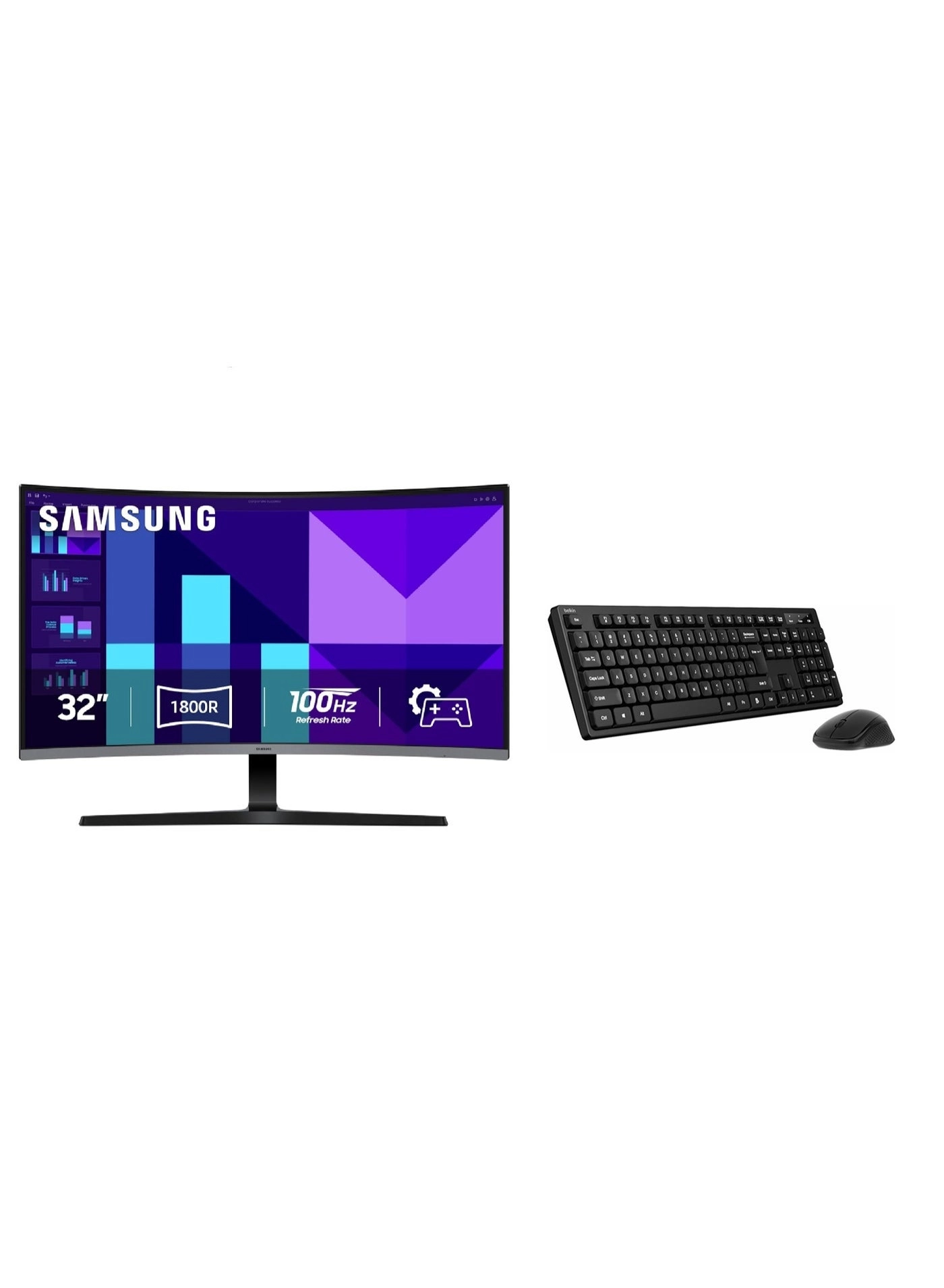 Samsung 32” FHD Curved Monitor - N70201531V-1 + Wireless Keyboard & Mouse