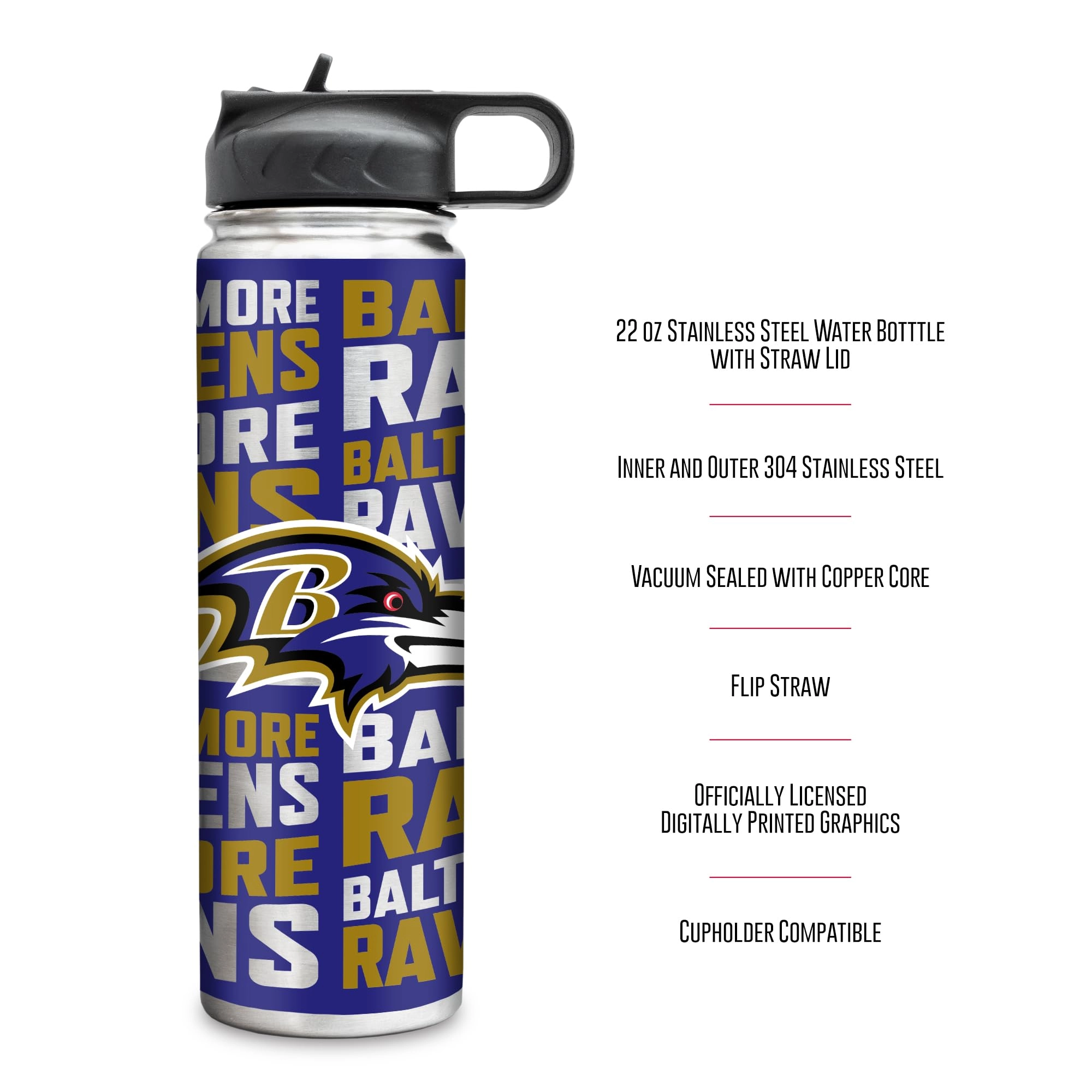 Stainless Steel NFL Football Tumbler - 650ml