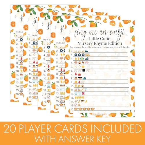 Little Cutie Baby Shower Emoji Game - 20 Adult