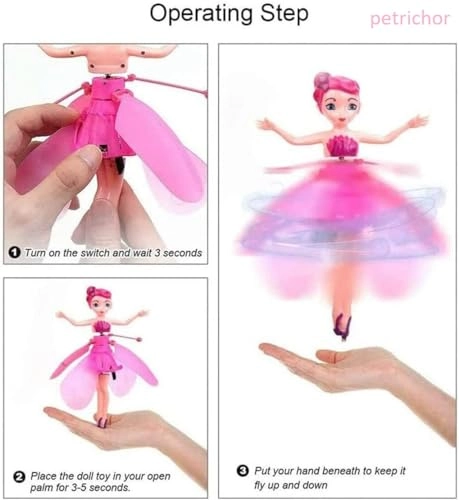 Flying Fairy Princess Doll - hand-controlled USB rechargeable pink